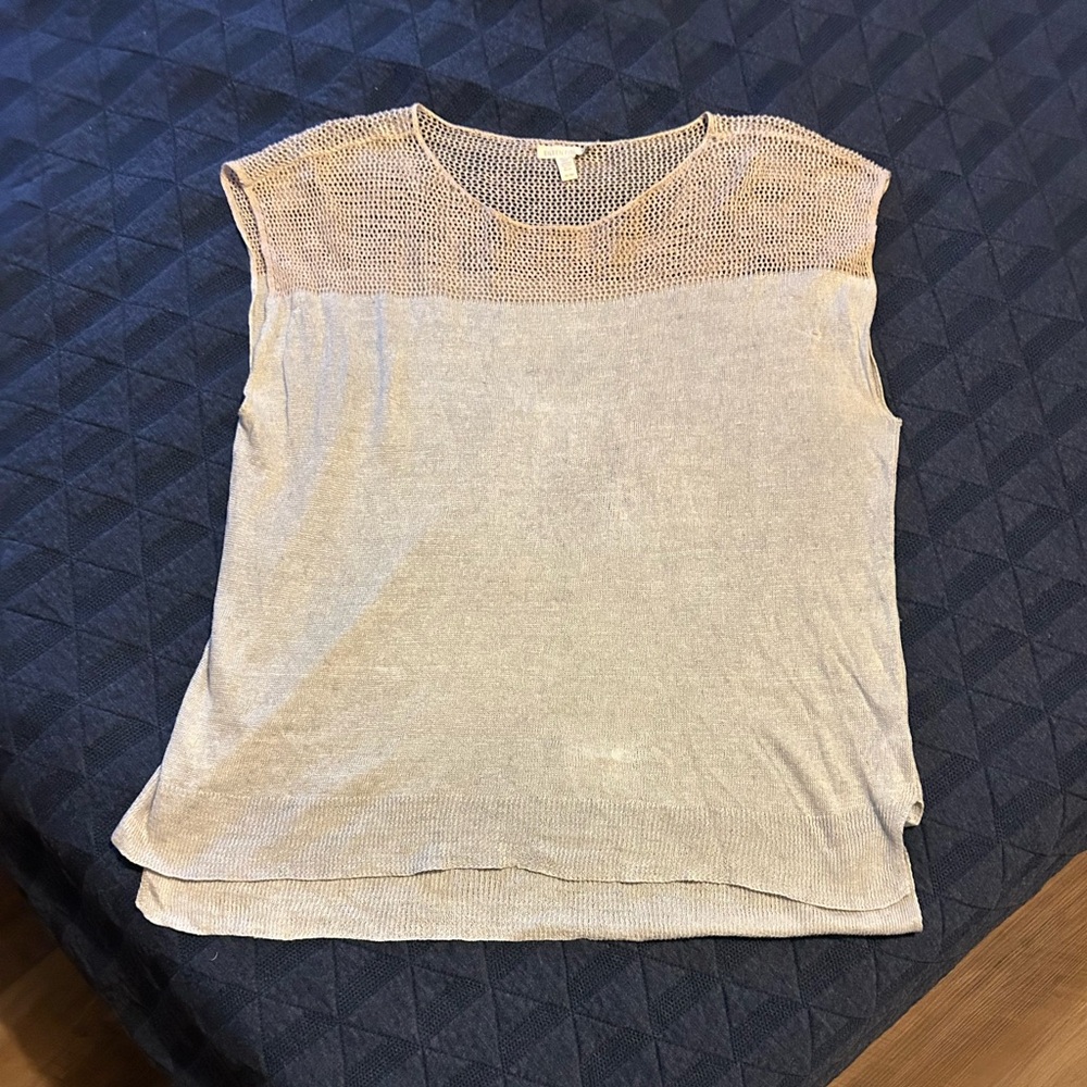 Eileen Fisher Women's Beige Knit Sweater